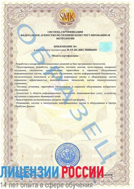 Образец сертификата соответствия (приложение) Городище Сертификат ISO 27001